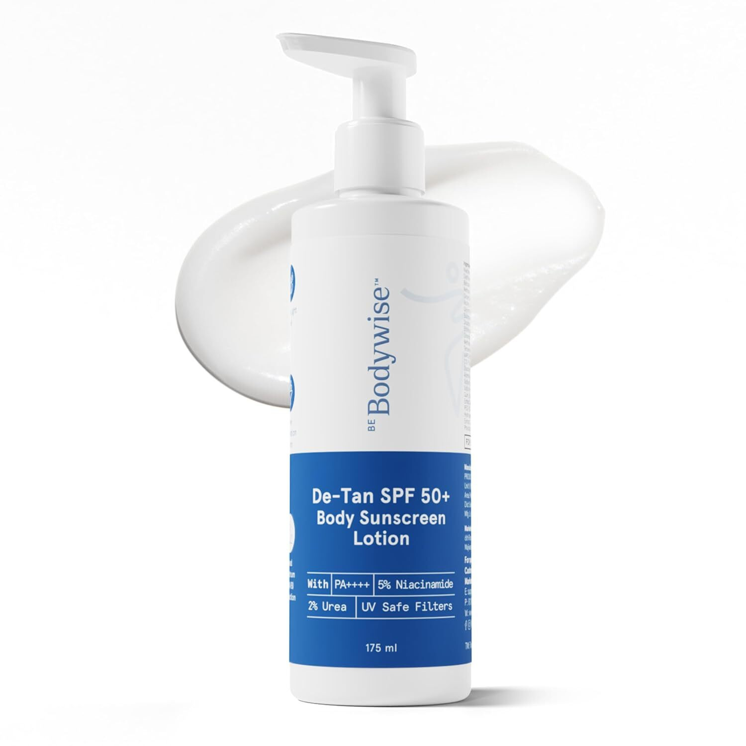 Image of Bodywise Sunscreen - SPF 50 PA++++ De-Tan Body Sunscreen Lotion SPF 50+ PA++++ | Lightweight & Non-Greasy