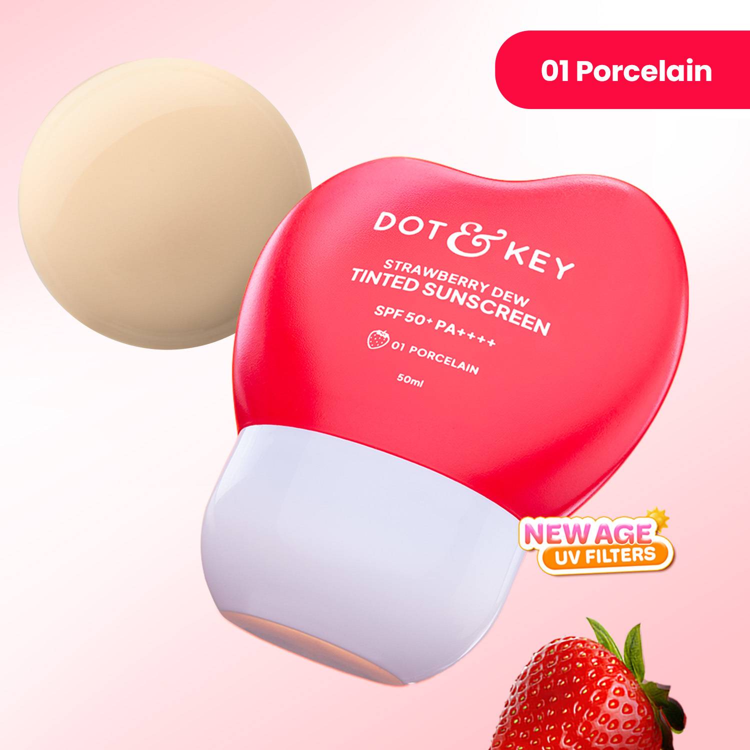 Dot & Key Sunscreen SPF 50+ PA++++ Strawberry Dew Tinted - Image 3