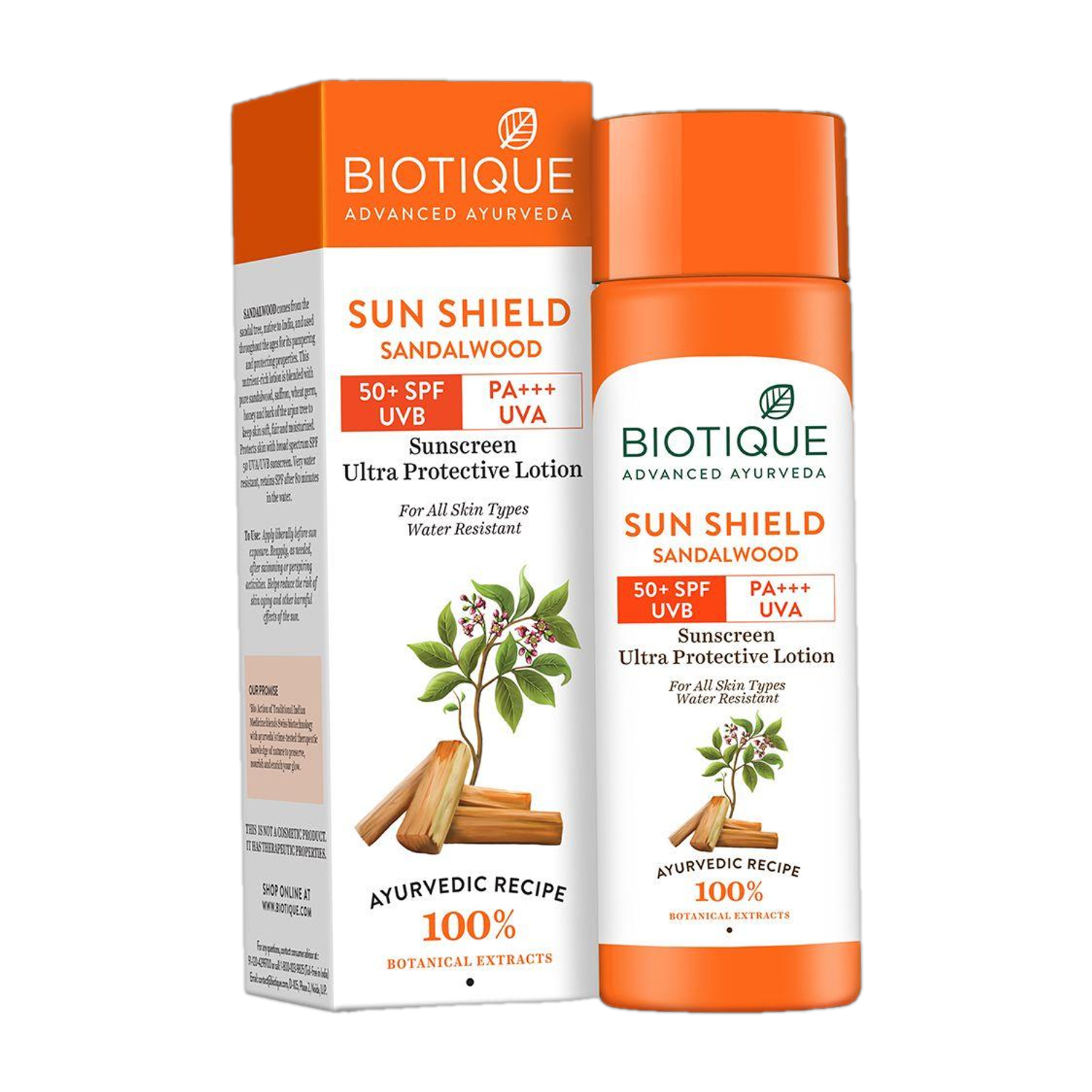 BIOTIQUE Sunscreen SPF 50 PA+++ Sandalwood Lotion