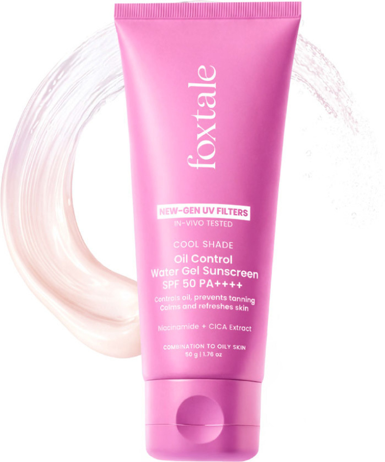 Image of Foxtale Sunscreen - SPF 50 PA++++ Ice-Burst Gel Face Sunscreen for Oily Skin, Non-Greasy, In-Vivo Tested