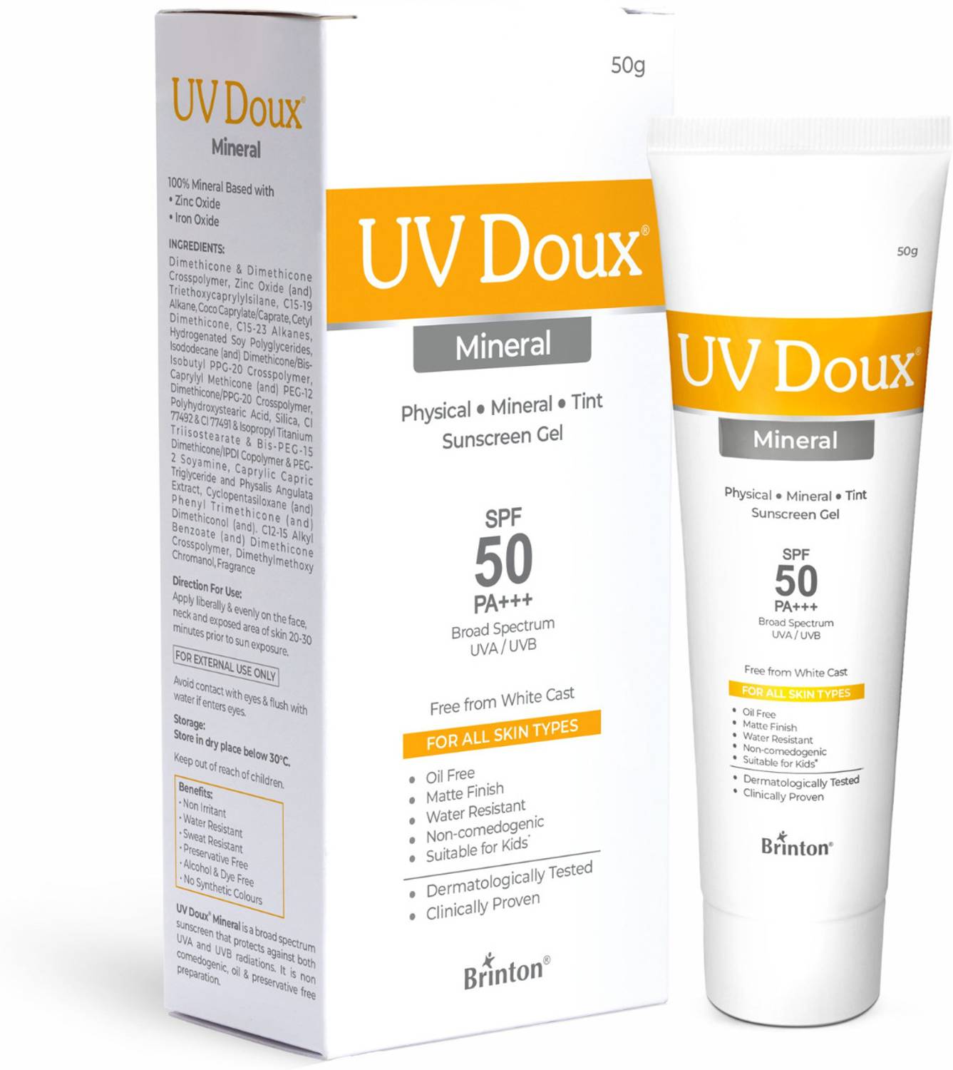 Brinton UV Doux Mineral Sunscreen SPF 50 PA+++ Tinted 7L