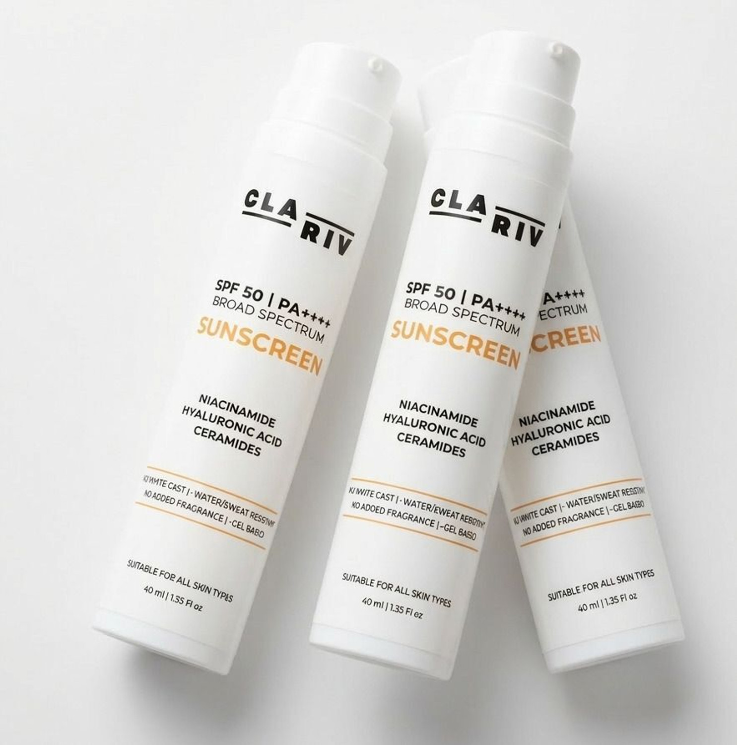 Image of CLARIV Sunscreen - SPF 50 PA++++ SPF 50 Sunscreen for Face & Body Broad Spectrum Sun Protection