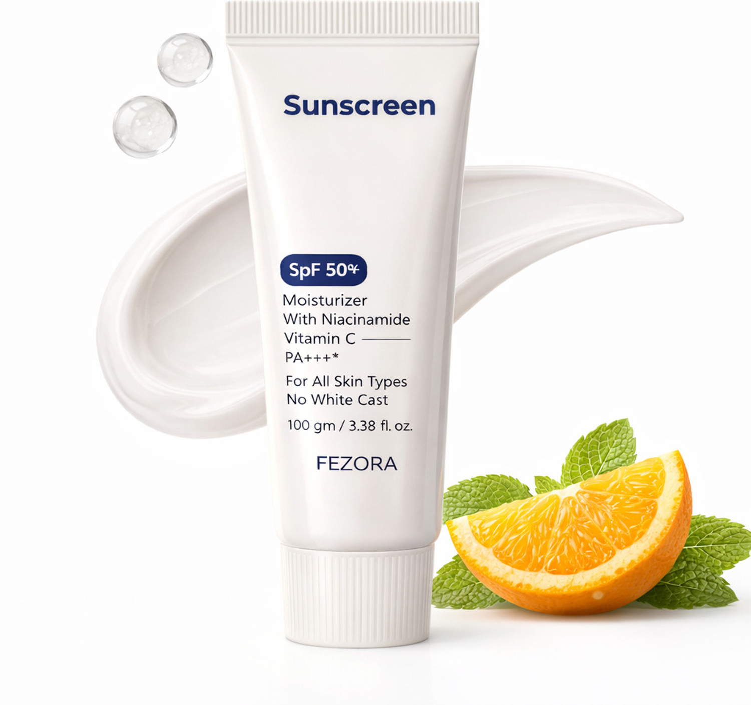 Image of Fezora Sunscreen - SPF 50 PA+++ Hydrating Facial Cleaner Face For Men with For Body, with Vitamin E