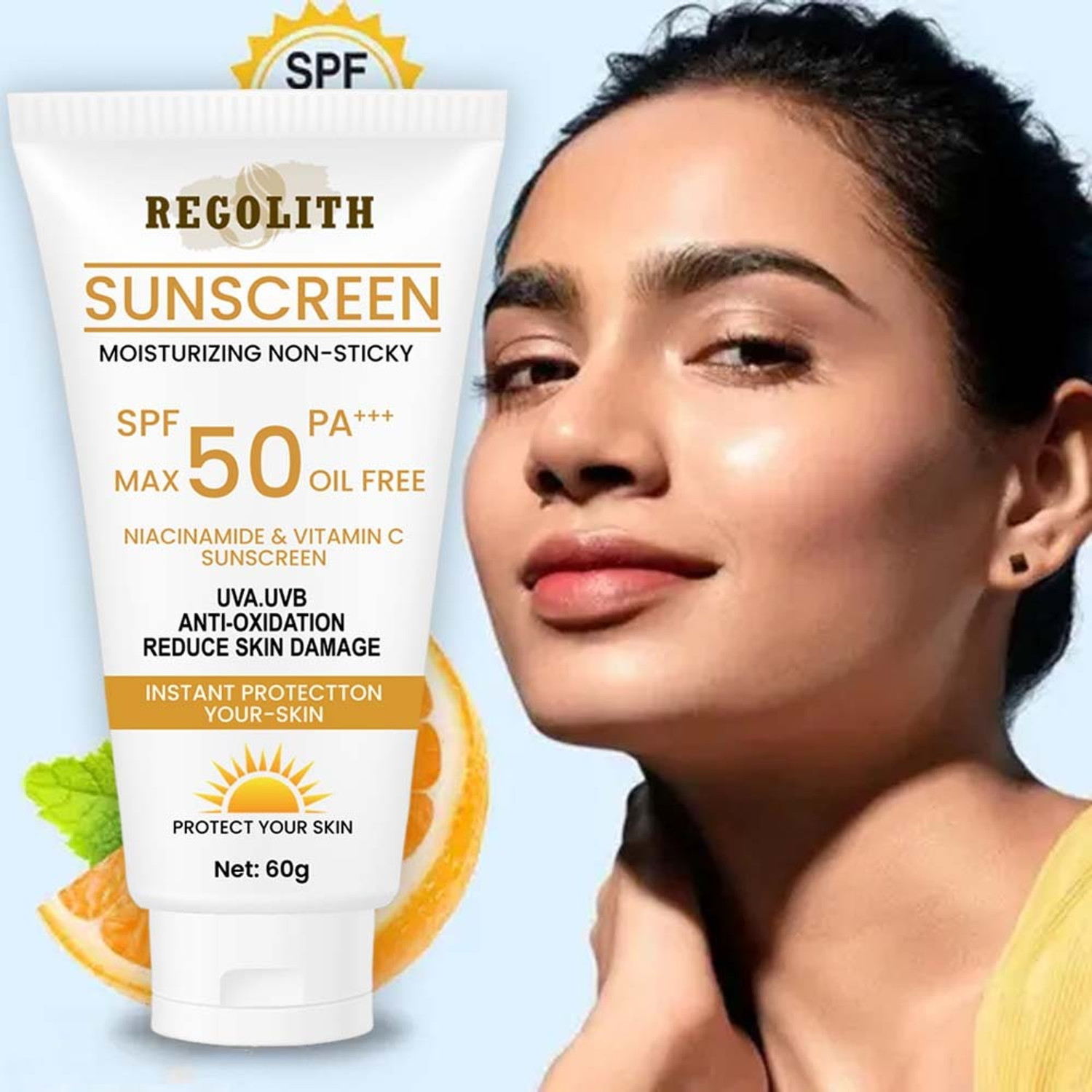Image of Regolith Sunscreen - SPF SPF 50 PA+++ Brightening Vitamin C & Niacinamide | Sun Protection