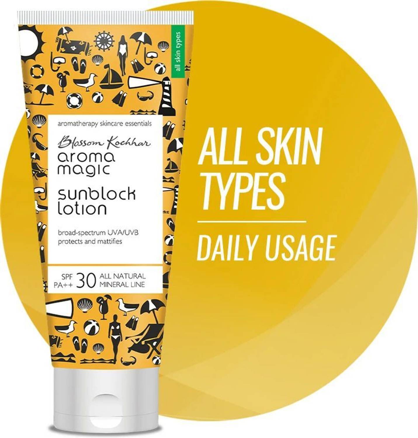 Aroma Magic Sunscreen - SPF 30 PA++ Matte Sunblock Lotion| Mattifies & Protects from UVA/UVB Rays | All Skin Types