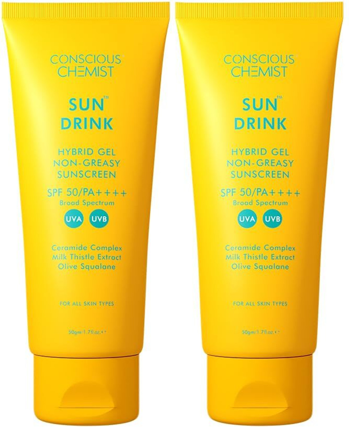 Conscious Chemist Sunscreen - SPF 50 PA++++ Ceramides Sunscreen SPF 50 PA++++ | Olive Squalane | Lightweight & No White Cast