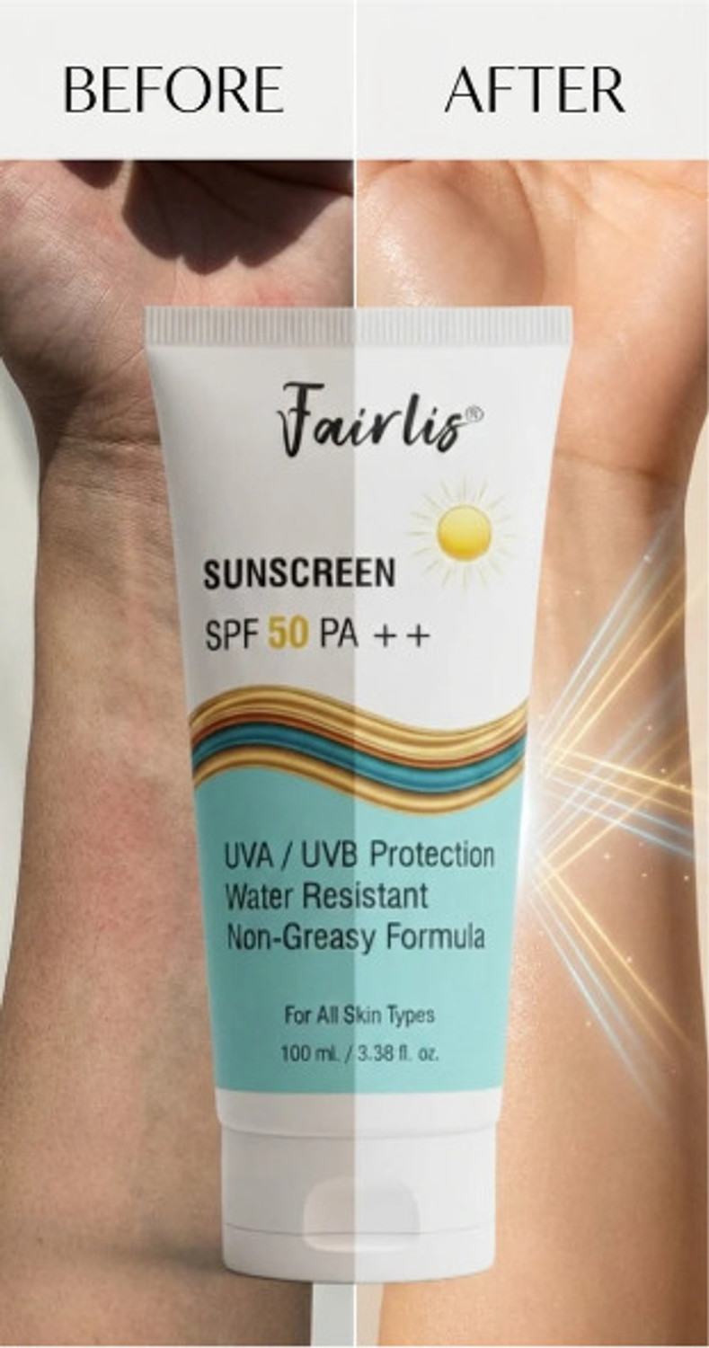 Image of Fairlis Sunscreen - SPF 50 PA++ 100ml SPF 50 PA++ Sunscreen Daily Face Care Non Greasy