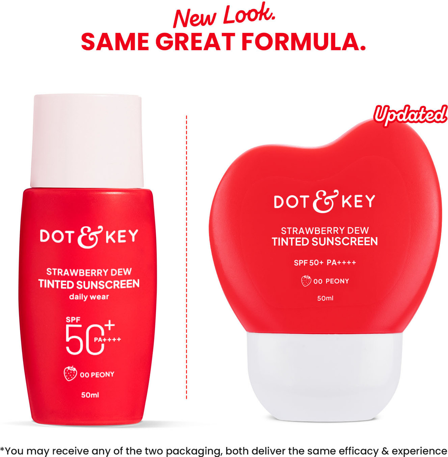 Image of Dot & Key Sunscreen - SPF 50+ PA++++ Strawberry Dew Tinted, In-Vivo Tested, Rose, for Daily Wear, Brightens Skin