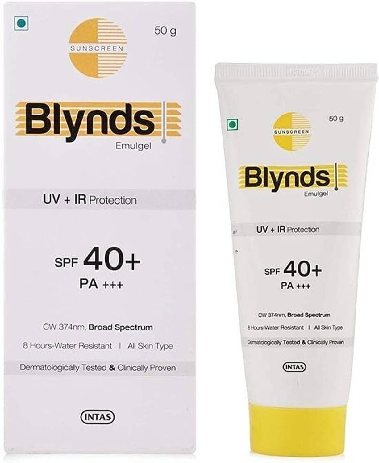 Blynds Sunscreen - SPF 50 PA+++ Emulgel Sunscreen | UV + IR Protection | SPF 40+, PA+++ (50 g)