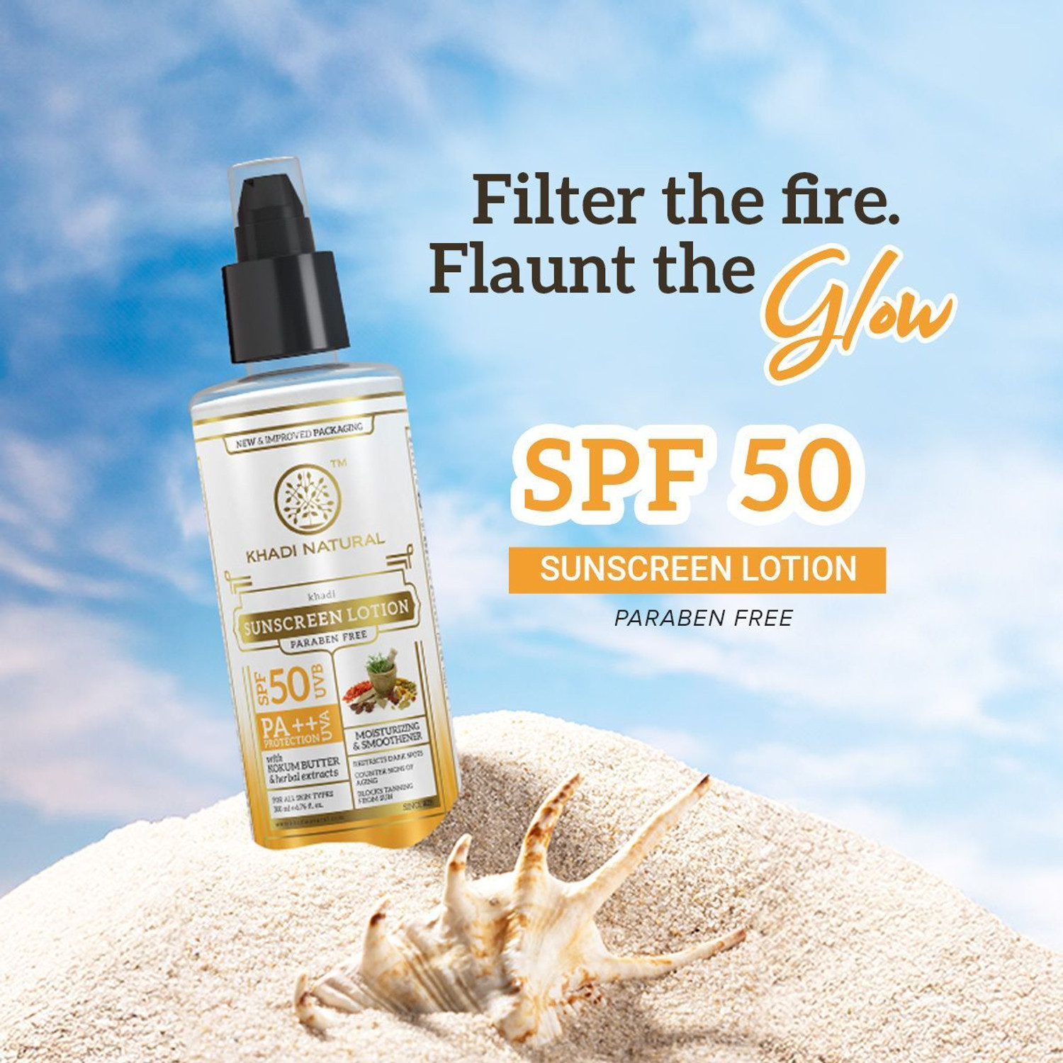 Image of KHADI NATURAL Sunscreen - SPF 50 PA++ for Daily Sun Protection Use