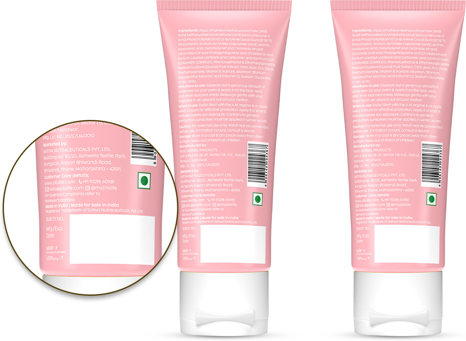 Image of The Plant Fix Plix Sunscreen - SPF 50 PA+++ Guava Invisible Sunscreen SPF | Ceramides, Vitamin C & Hyaluronic Acid
