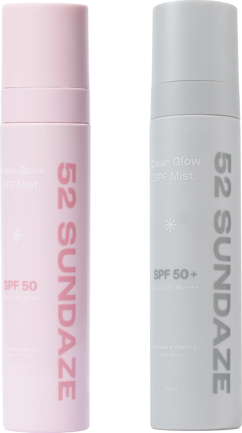52 Sundaze Sunscreen - SPF 50 PA++++ Rose Water and Rice Water Sun Mist Duo