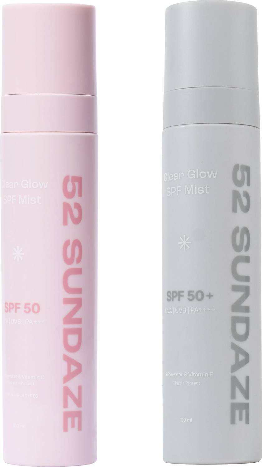 52 Sundaze Sunscreen - SPF 50 PA++++ Rose Water and Rice Water Sun Mist Duo
