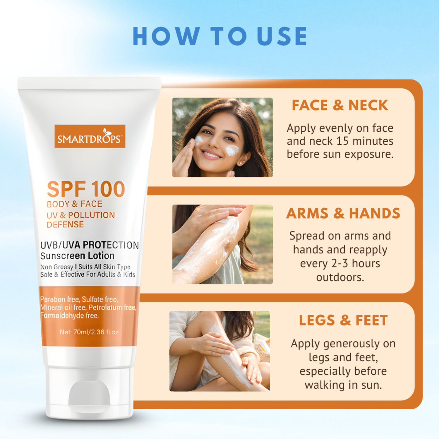 Image of smartdrops Sunscreen - SPF 100 SPF 100 UV Guard Sunscreen Lotion