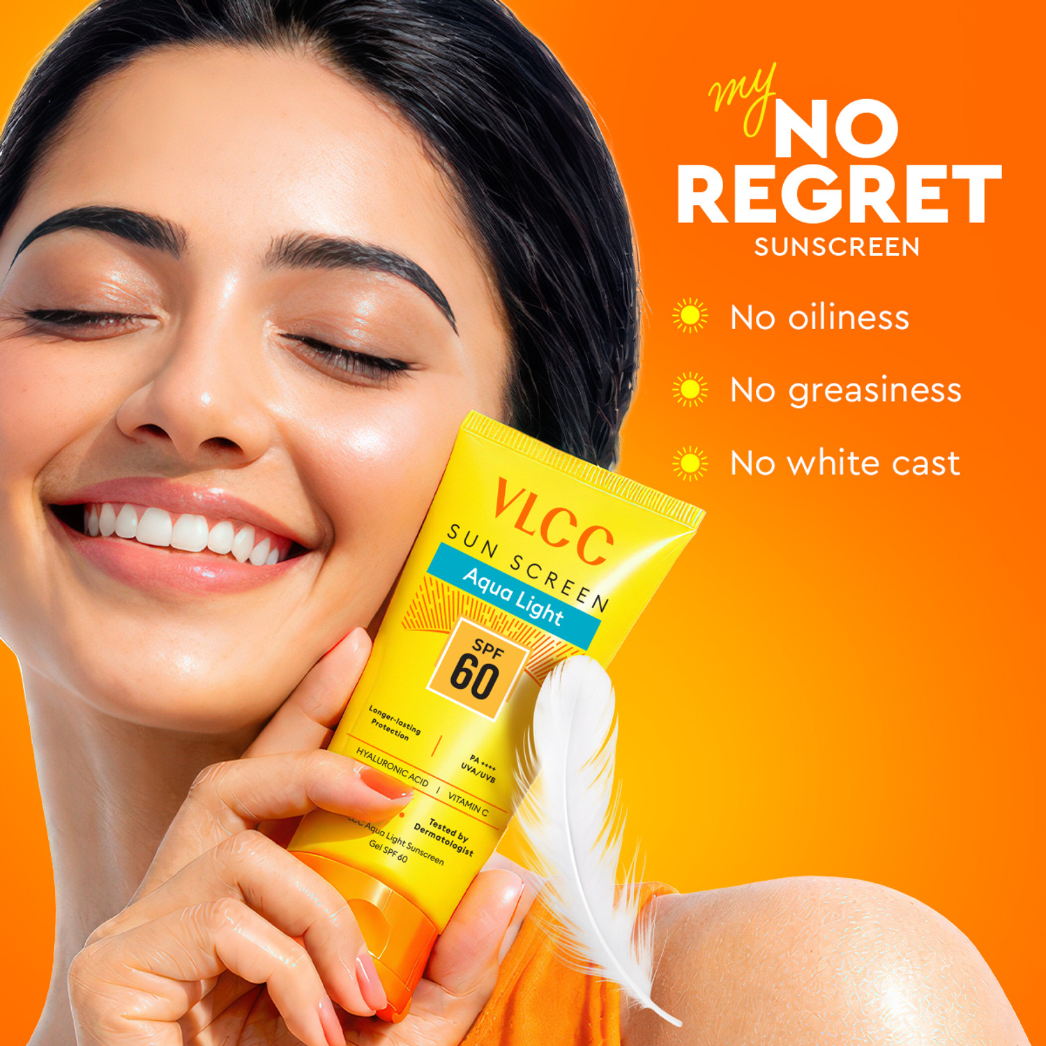 Image of VLCC Sunscreen - SPF 60 PA++++ Aqua Light Sunscreen Gel, Fast Absorbing, No White Cast, Hydrating