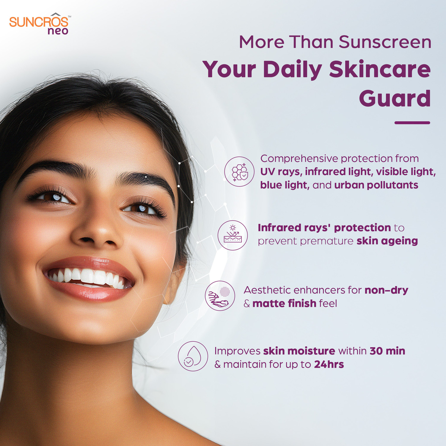 Image of Suncros Sunscreen - SPF 75+ PA+++ Neo Sunscreen Gel SPF 75+ & PA+++, 12-Hour Sun ProtectionM