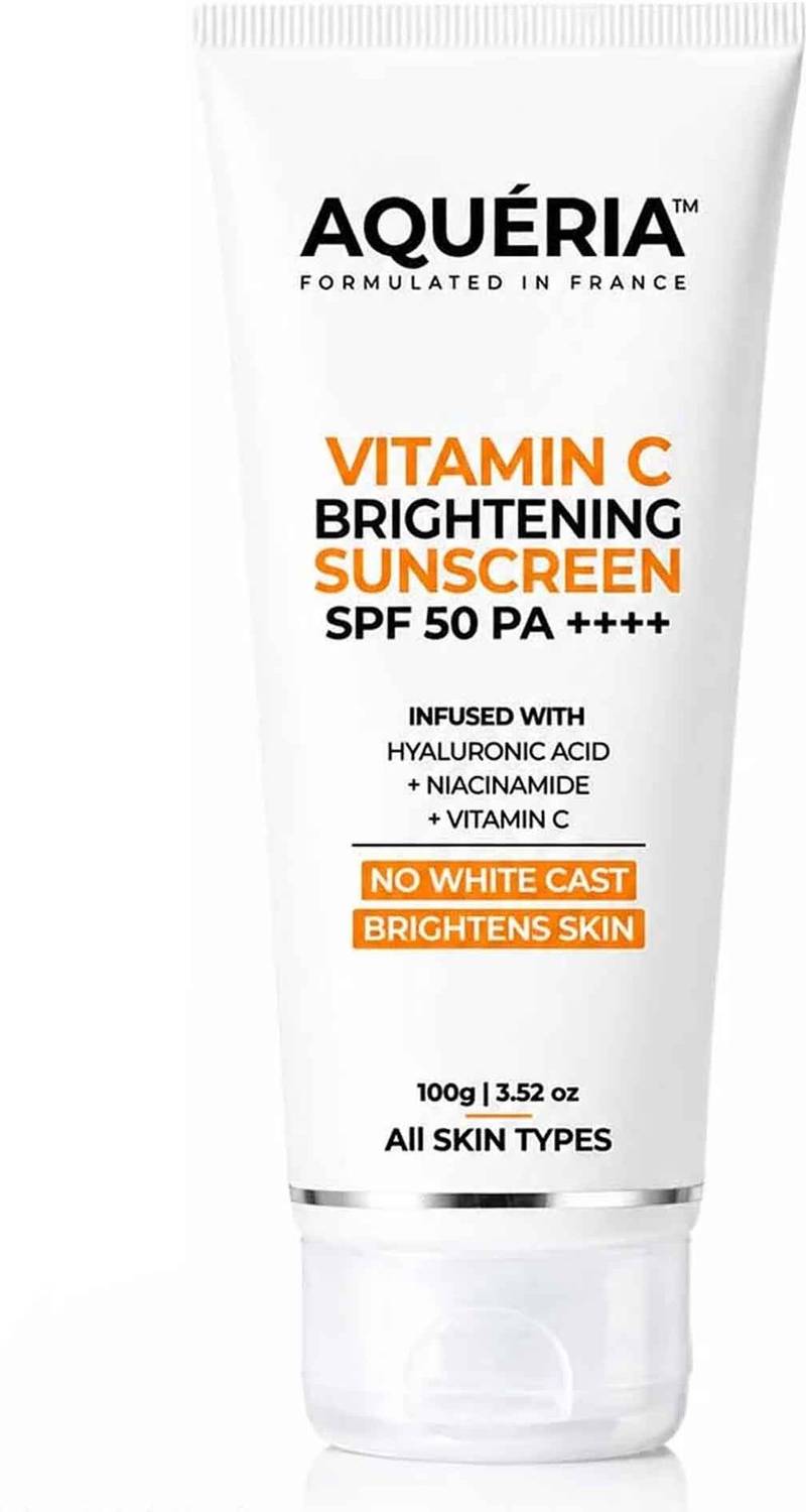 Aqueria 3-in-1 Bright Detan Sunscreen SPF 50 PA++++ with Vitamin C and Niacinamide, 100 g at ₹198 (78% Off) – Flipkart