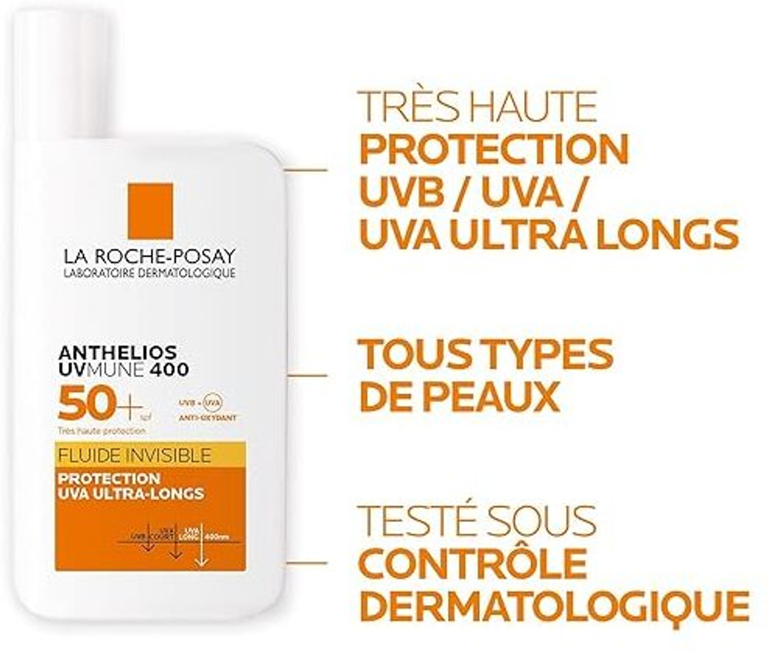 Image of La Roche Posay Sunscreen - SPF 50 PA++++ Anthelios Invisible Fluid SPF 50+ PA++++ Very High Protection 50mL
