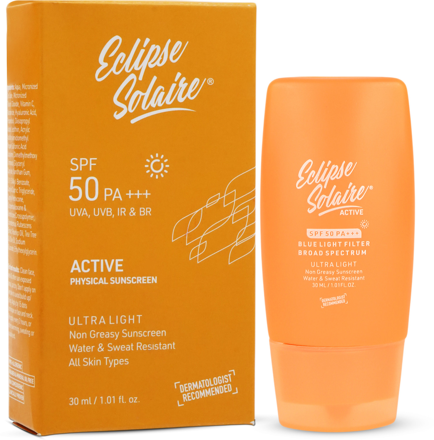 Image of ECLIPSE SOLAIRE Sunscreen - SPF 50 PA+++ PA+++ Active Sunscreen Non Greasy Formula for All Skin Types