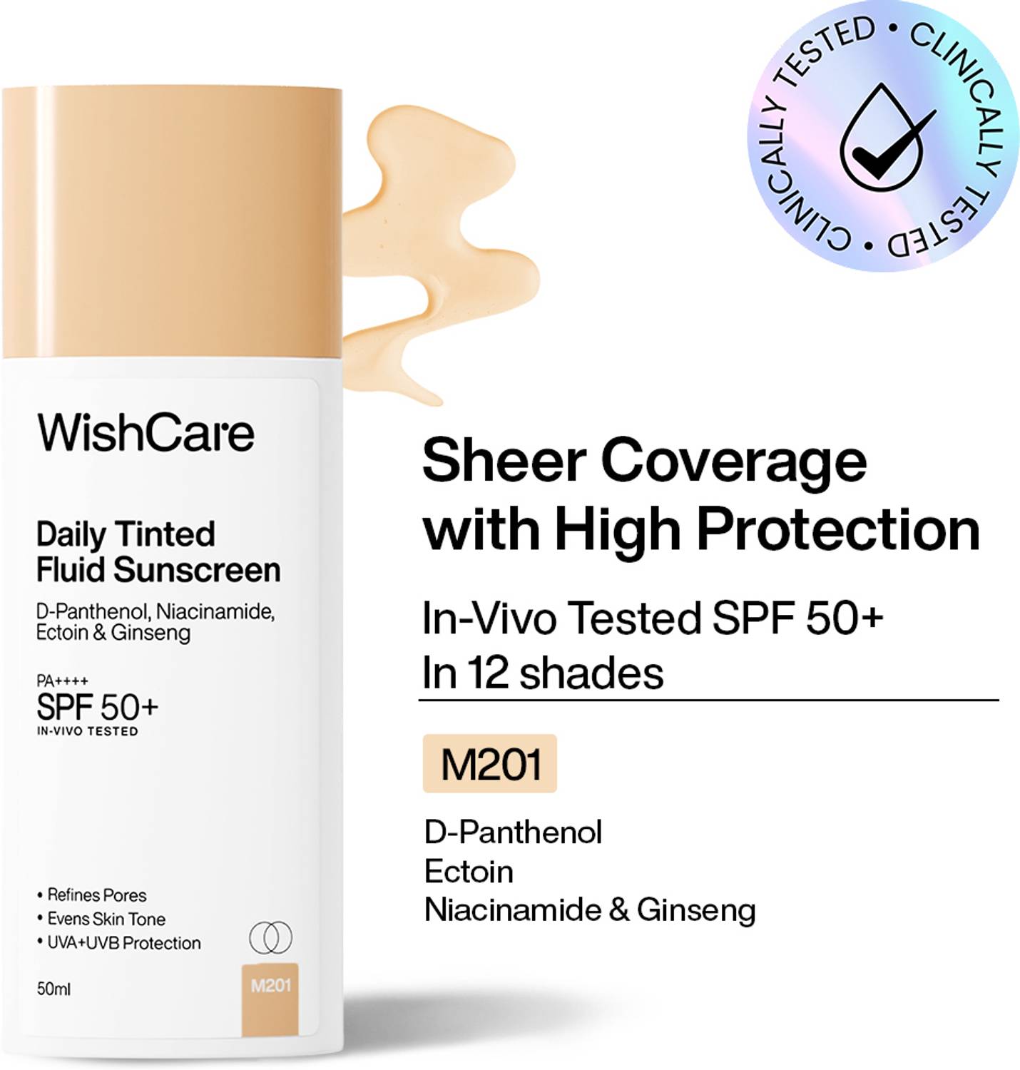 WishCare Tinted Sunscreen SPF 50 PA++++