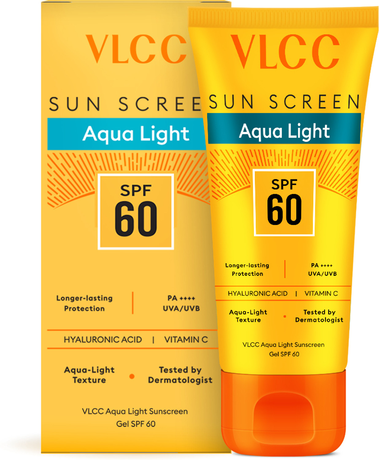 Image of VLCC Sunscreen - SPF 60 PA++++ Aqua Light Sunscreen Gel, Fast Absorbing, No White Cast, Hydrating