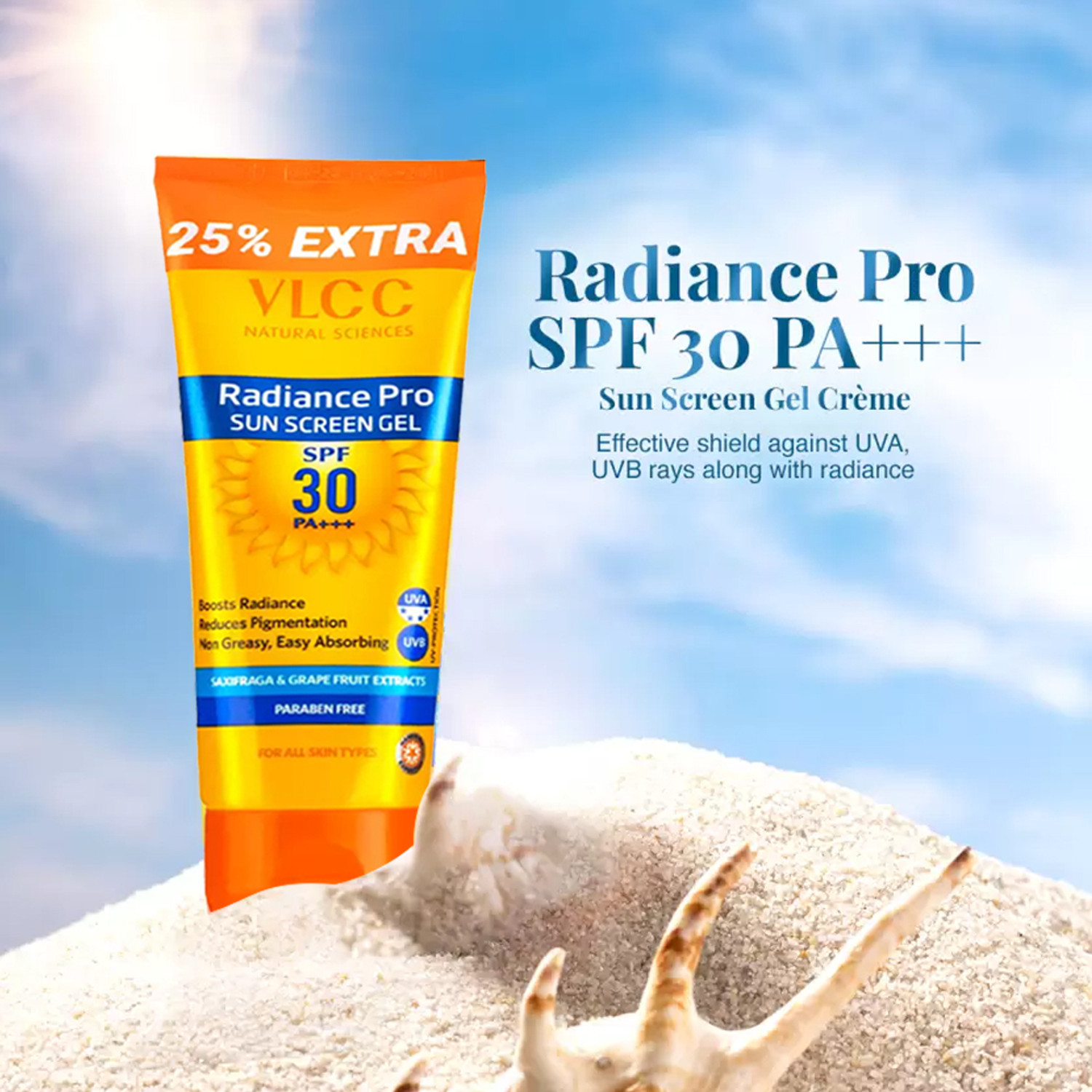 Image of VLCC Sunscreen - SPF 30 PA+++ Radiance Pro Sunscreen Gel For Sun Protection