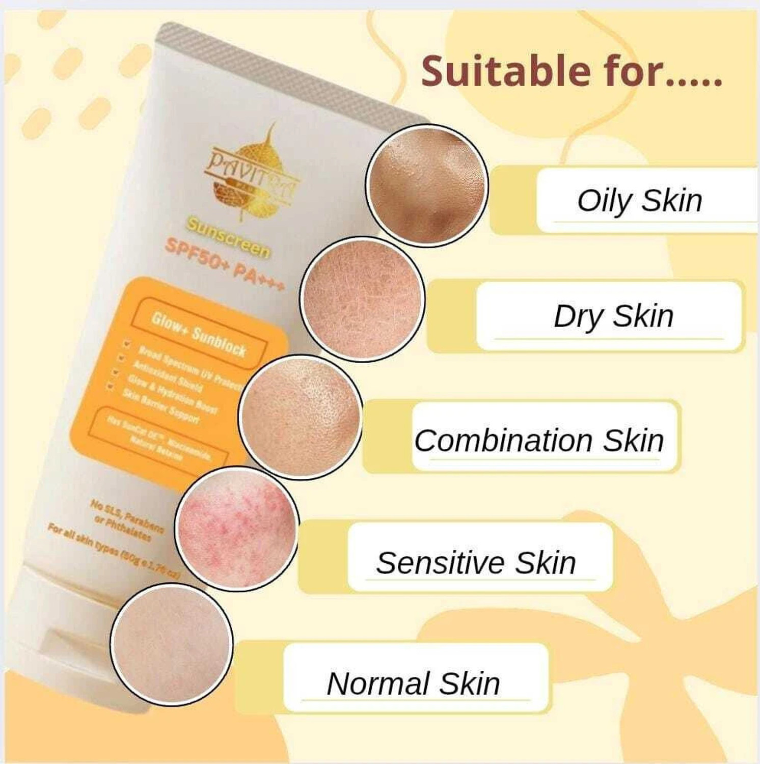 Image of PavitraPlus Sunscreen - SPF 50 PA+++ | Lightweight & Hydrating Formula | Broad Spectrum UV Protection |