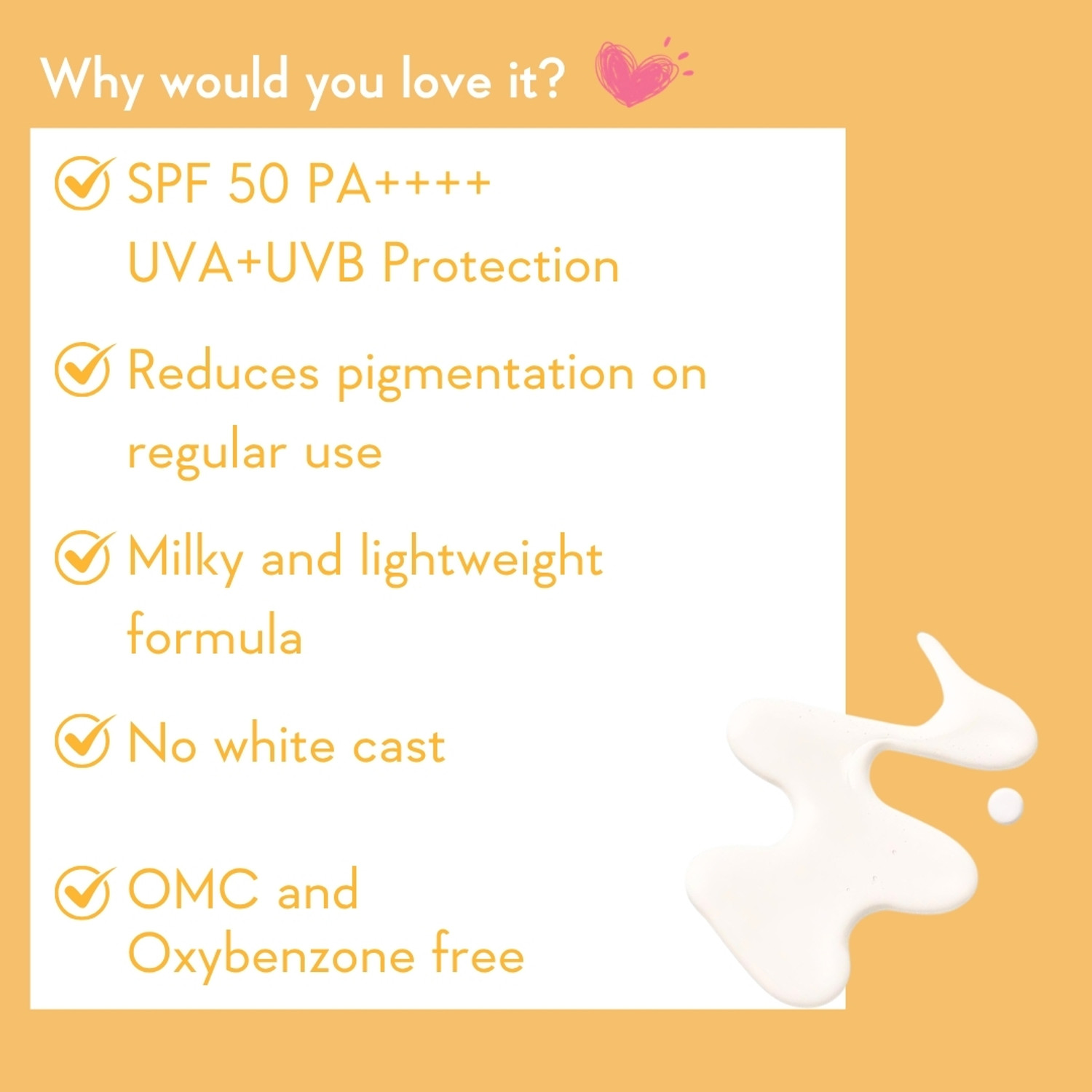 Image of WishCare Sunscreen - SPF 50+ PA++++ Vitamin C Pure Glow Milk Sunscreen|In-Vivo Tested|For Men & Women|No White Cast