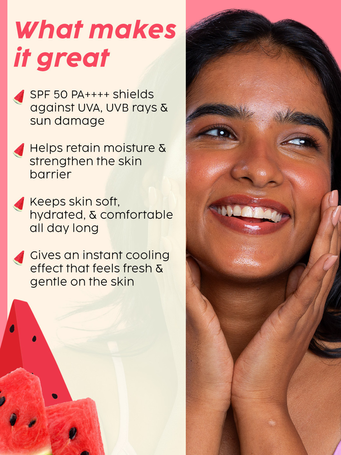 Image of The Plant Fix Plix Sunscreen - SPF 50 PA++++ Watermelon Hydra-Cool Sunscreen Body Lotion With SPF 50, Lightweight