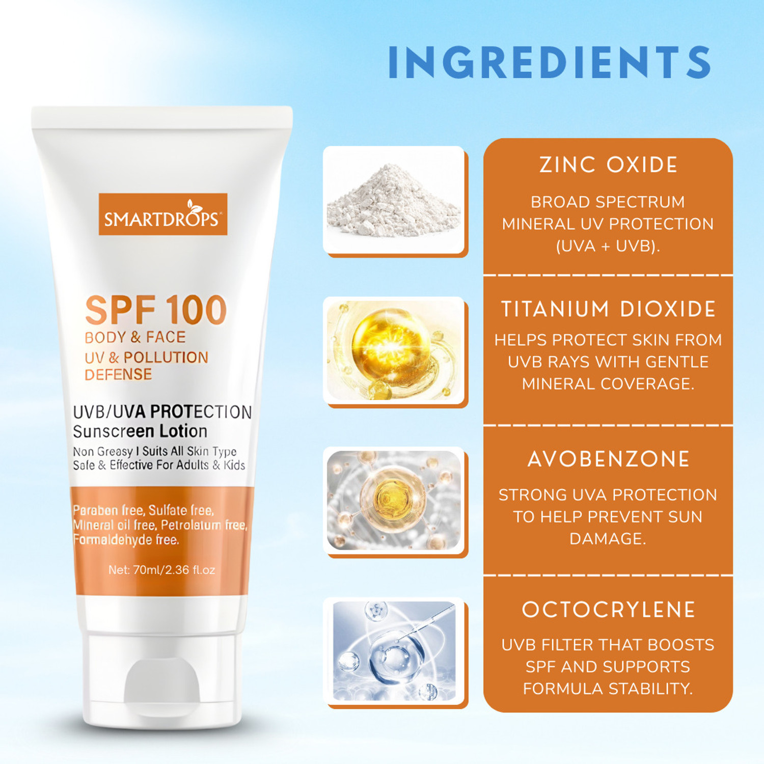 Image of smartdrops Sunscreen - SPF 100 SPF 100 UV Guard Sunscreen Lotion