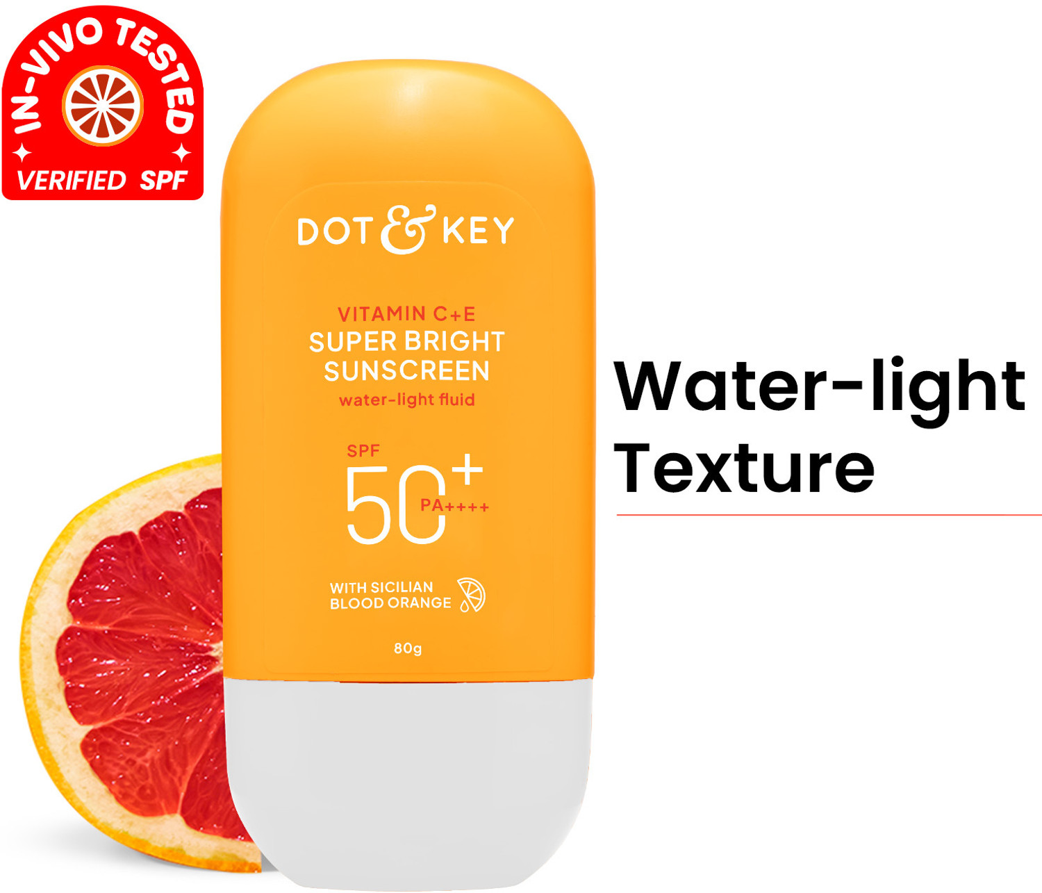Image of Dot & Key Sunscreen - SPF 50 PA++++ Vitamin C + E Super Bright Sunscreen, In-Vivo Tested for All Skin