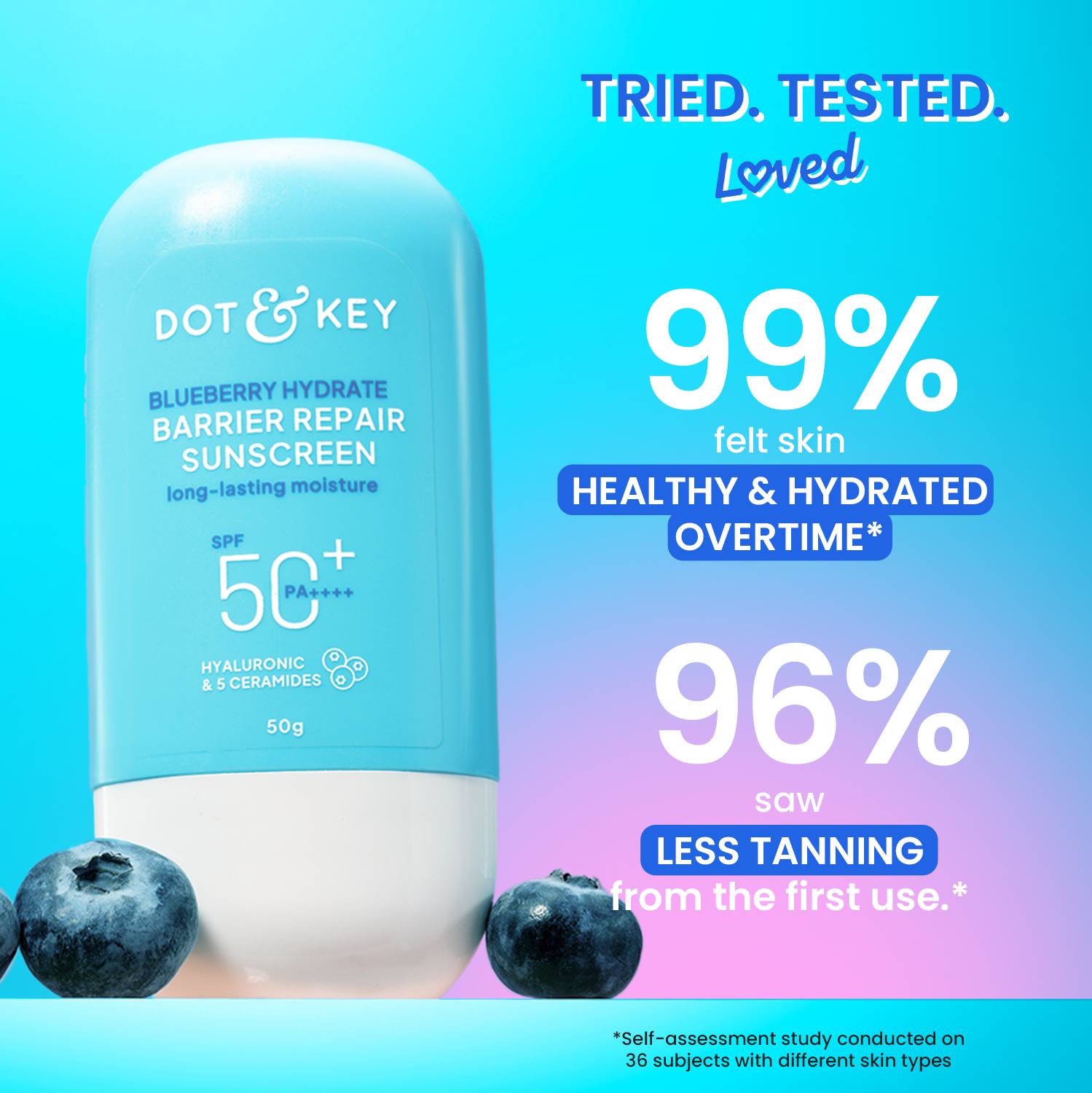 Dot & Key Sunscreen SPF 50 PA++++ Blueberry 50g - Image 4
