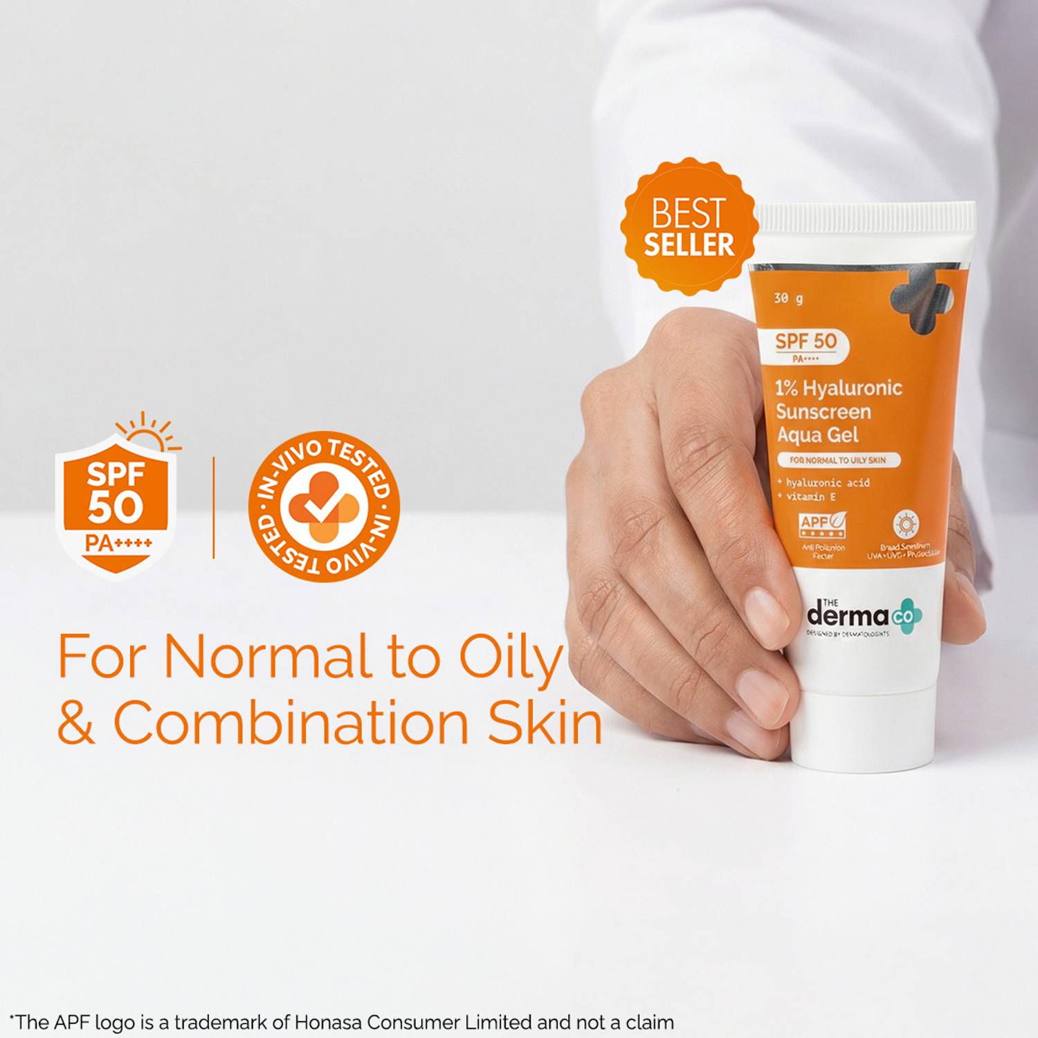 The Derma Co Sunscreen SPF 50 PA++++ 1% Hyaluronic Aqua Gel - Image 2