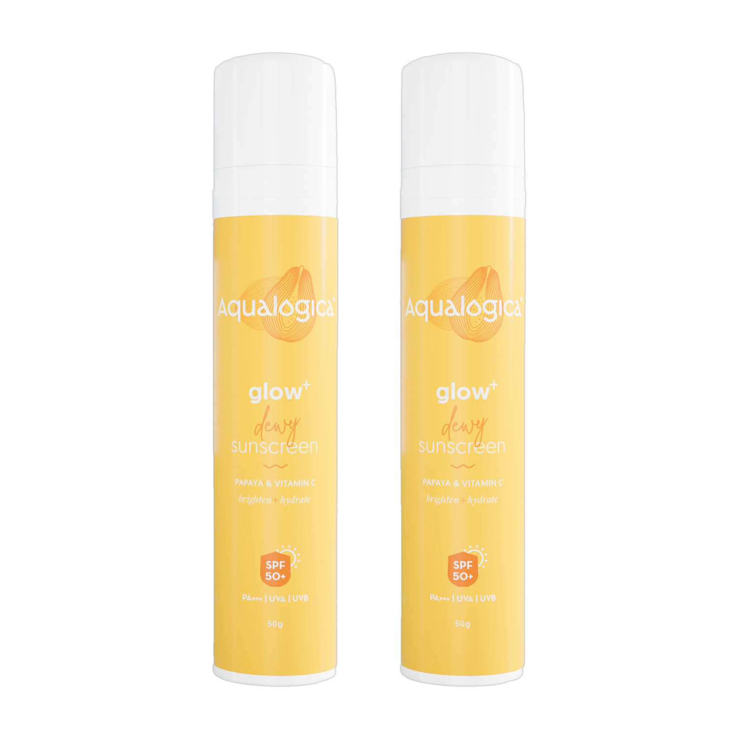 Aqualogica Sunscreen SPF 50 PA++++ Glow+ Duo 2pc 2 Pieces - Image 1