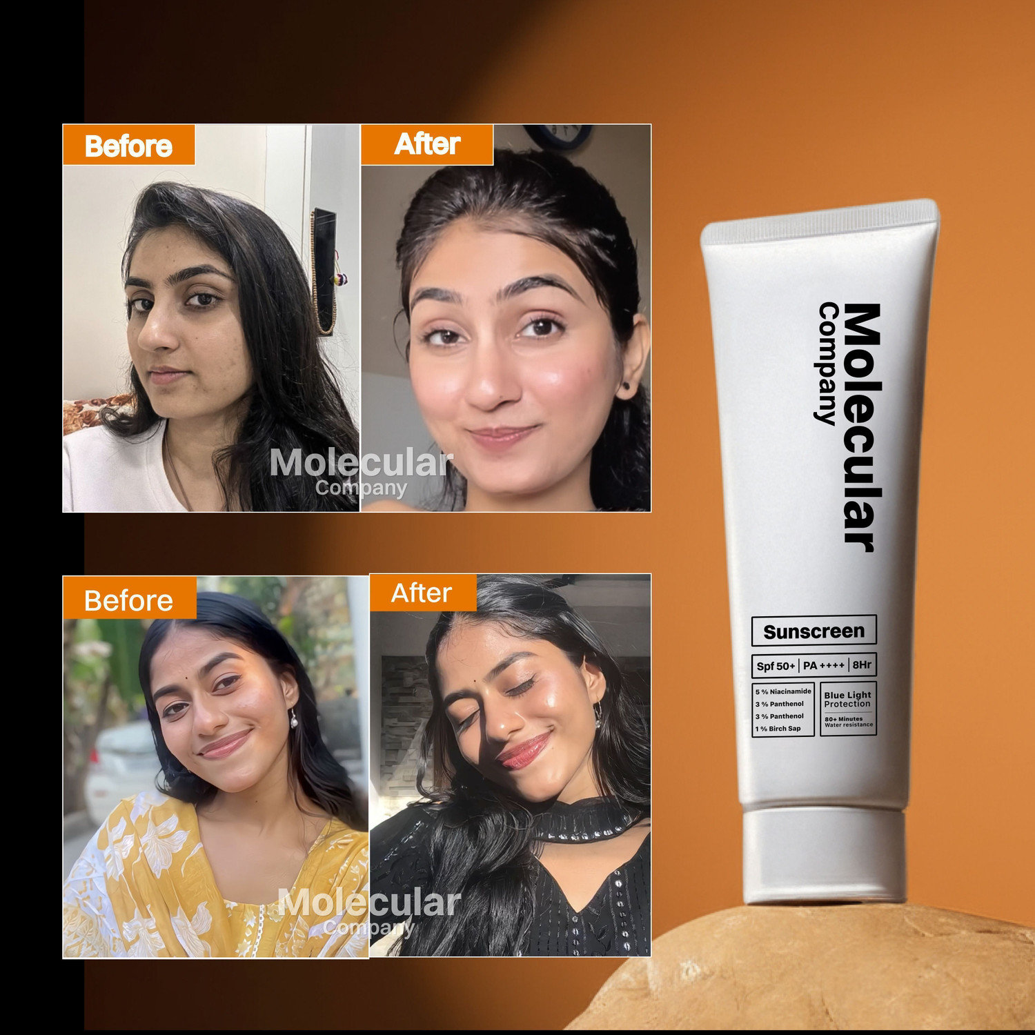 Image of Molecular Company Sunscreen - SPF 50 PA++++ Sunscreen SPF 50+ PA++++ with 5% Niacinamide