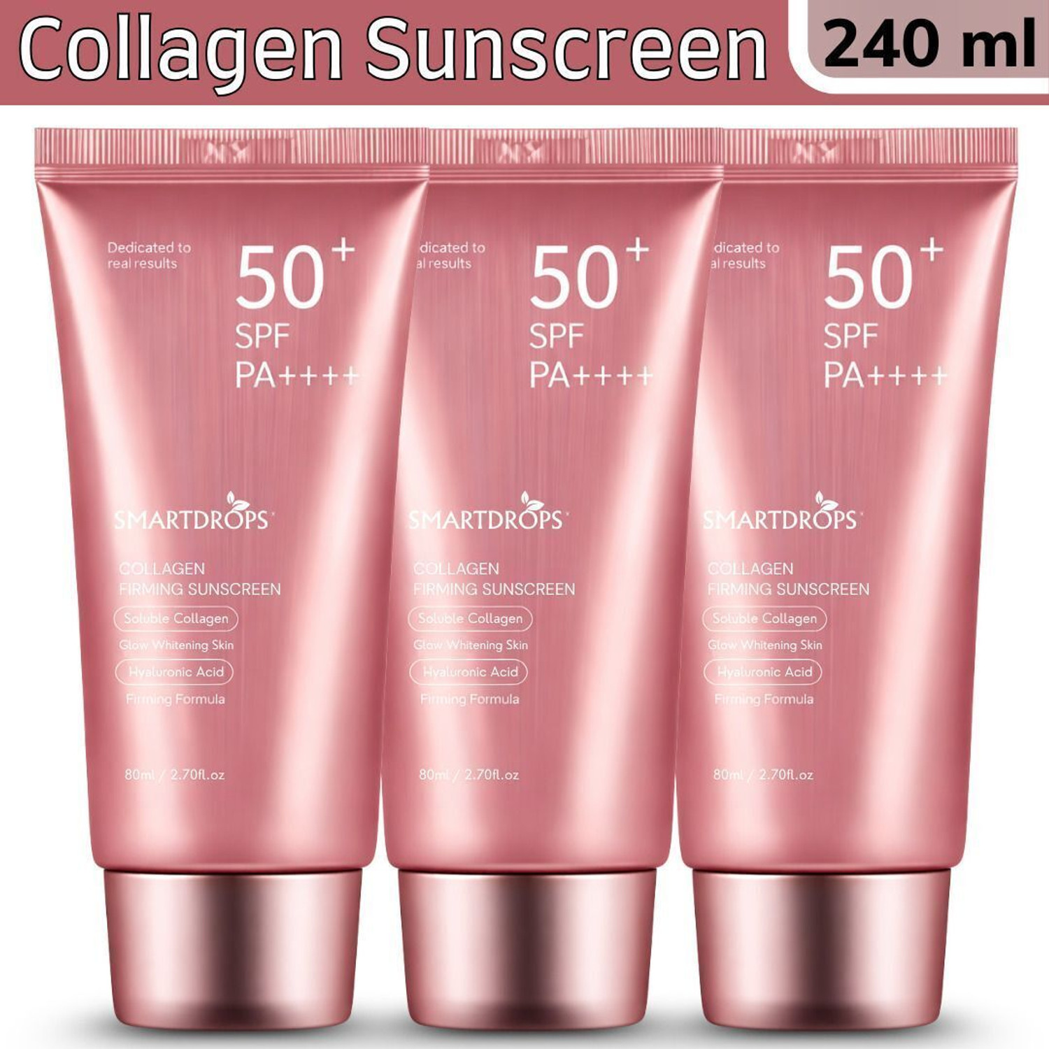 Image of smartdrops Sunscreen - SPF 50 PA++++ Collagen Skin Lift Sunscreen SPF 50+ PA++++ Hydrating Sun Cream