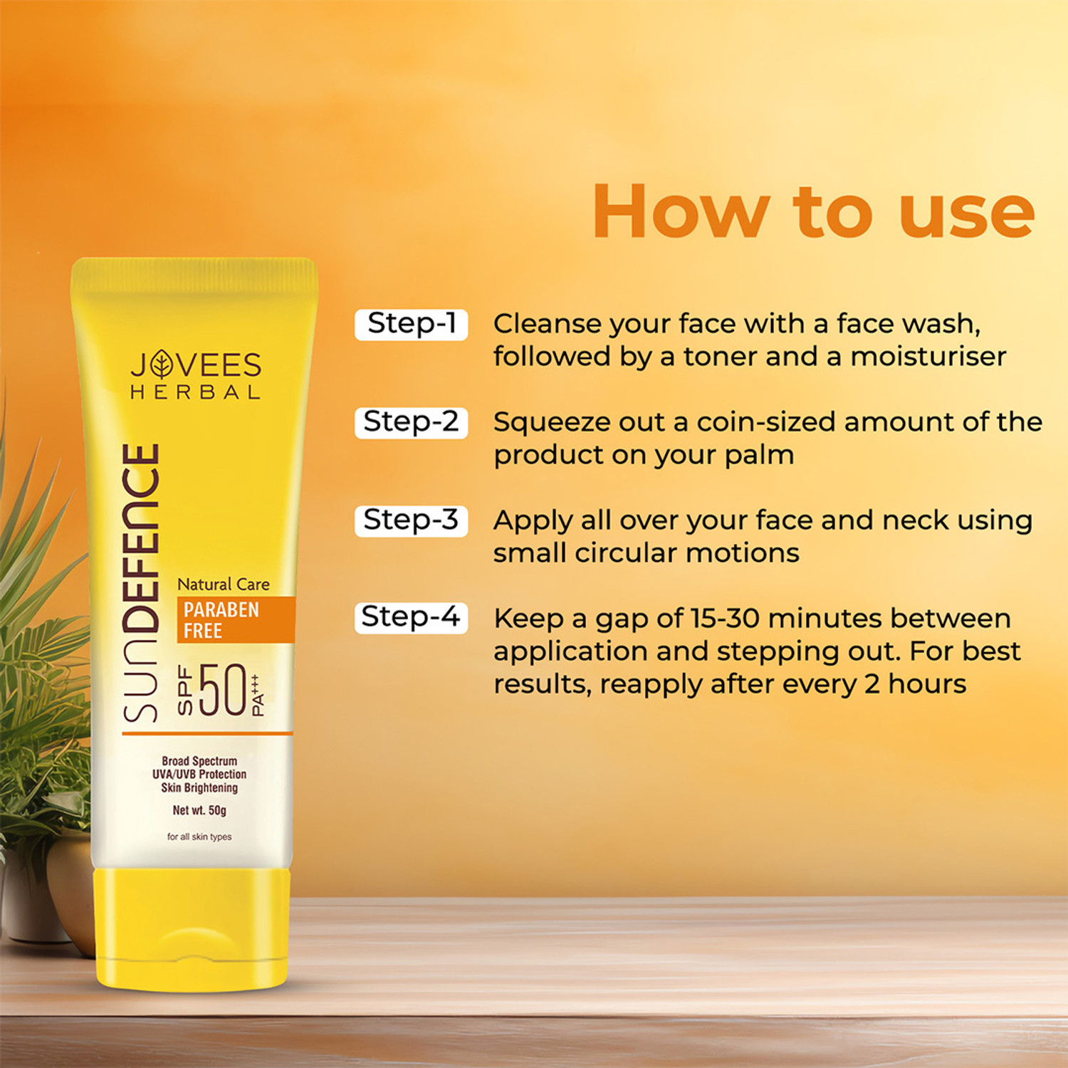 Image of JOVEES Sunscreen - SPF 50 PA+++ Sun Defence Cream SPF 50 Sunscreen| For All Skin Type | UVA & UVB Protection
