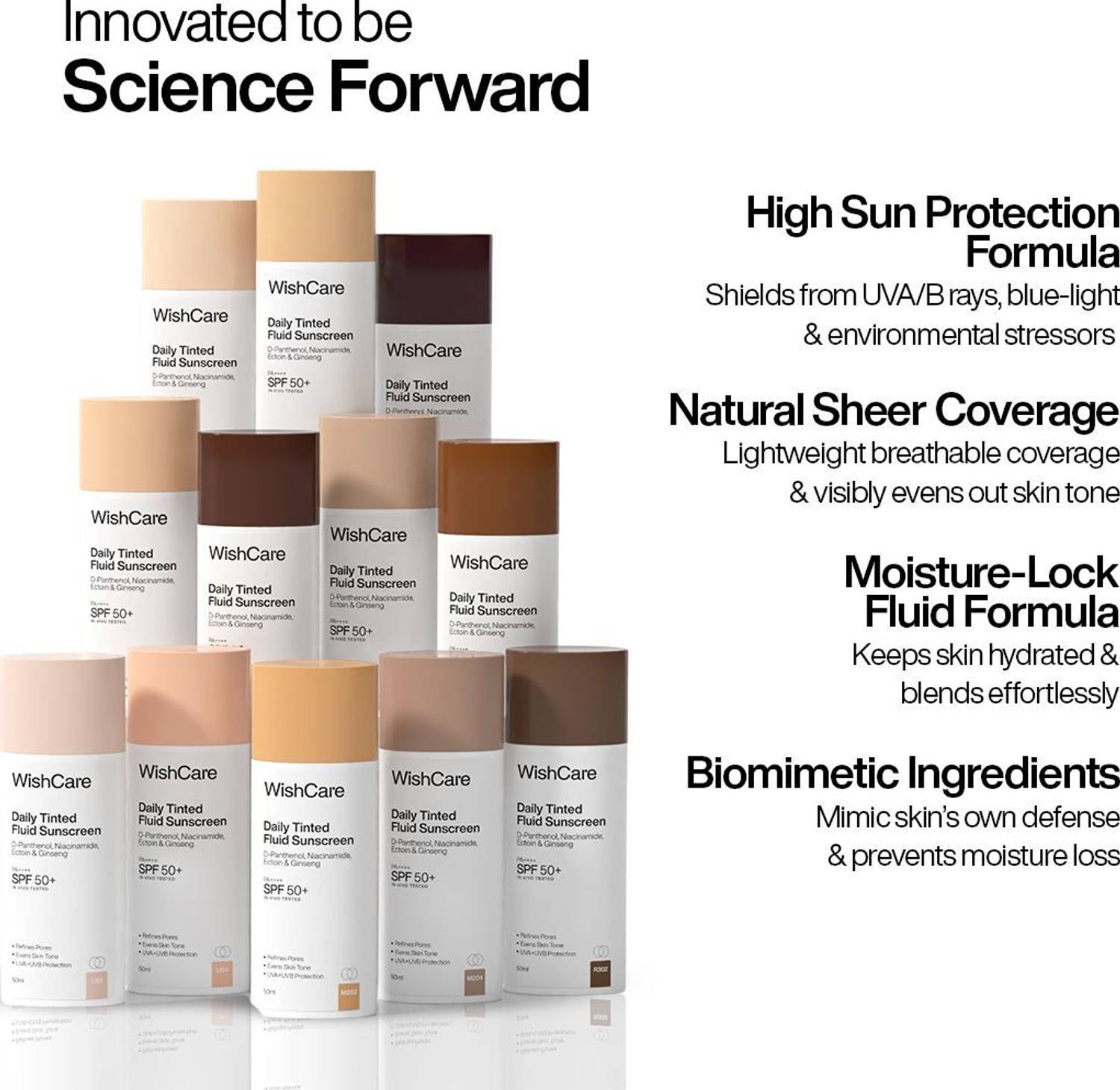 WishCare Sunscreen SPF 50 PA++++ Tinted Fluid - Image 5