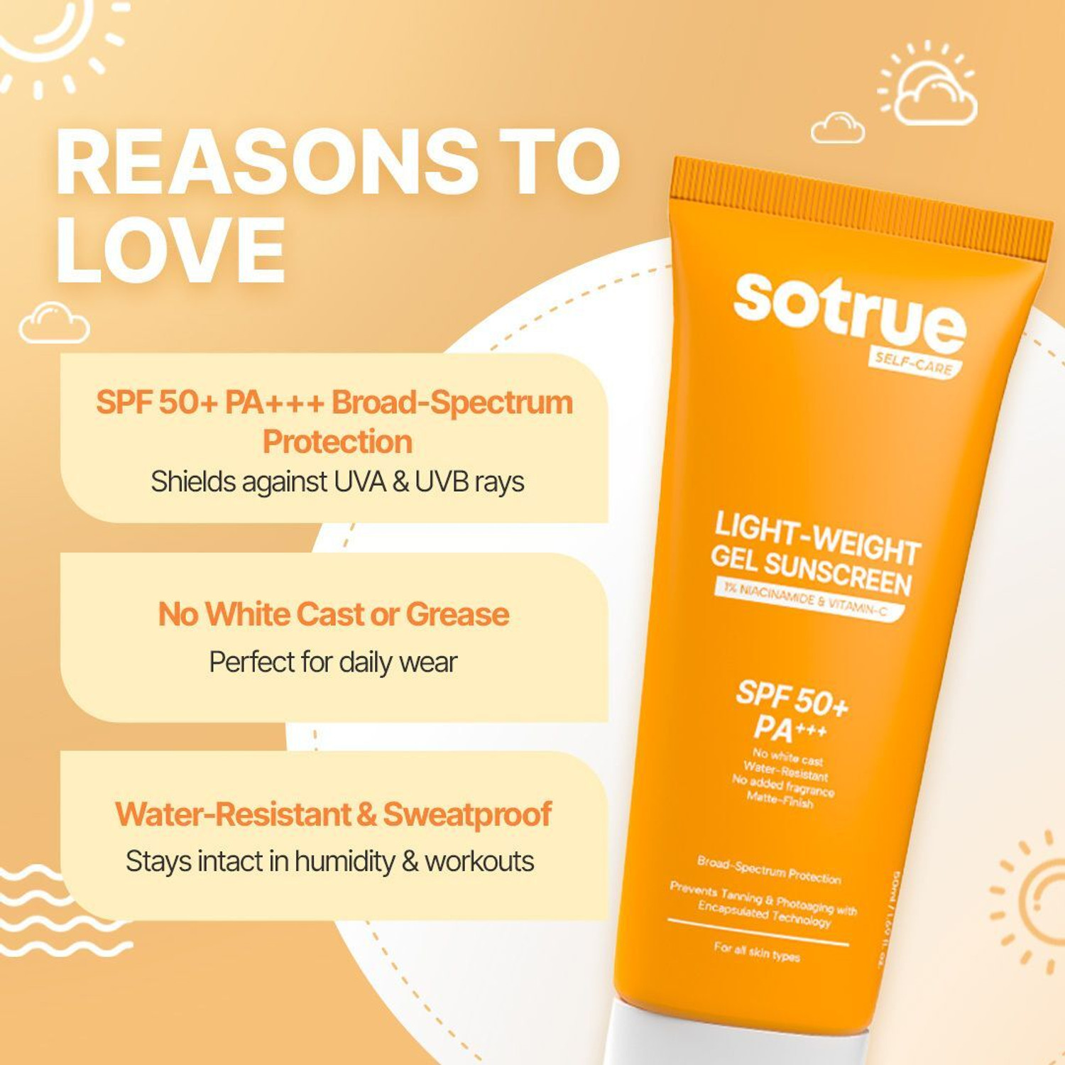 Image of Sotrue Sunscreen - SPF 50+ PA+++ Lightweight Gel Non Greasy For Men & Women