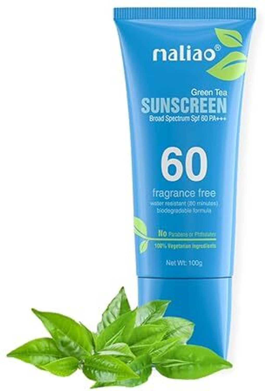 Image of maliao Sunscreen - SPF 60 Green Tea Sunscreen- 100g
