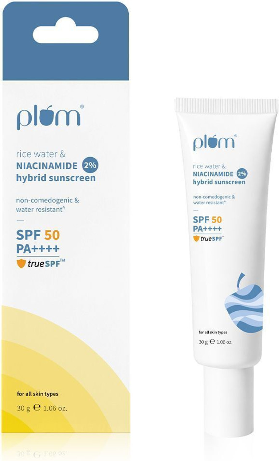 Image of Plum Sunscreen - SPF 50 PA++++ 2% Niacinamide & Rice Water sunscreen In-vivo & in-vitro tested