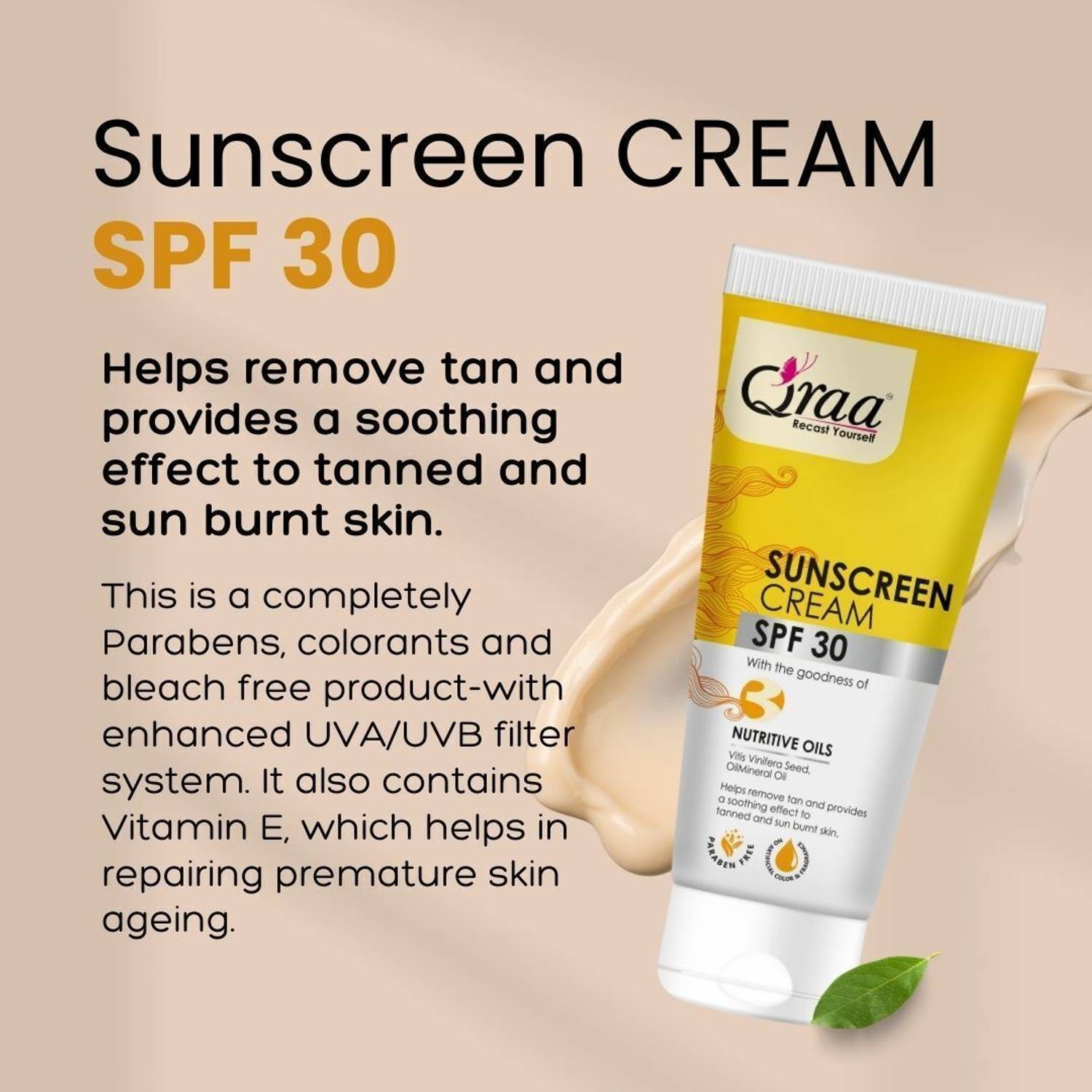 Qraa Sunscreen SPF 30 PA++++ 50g - Image 2