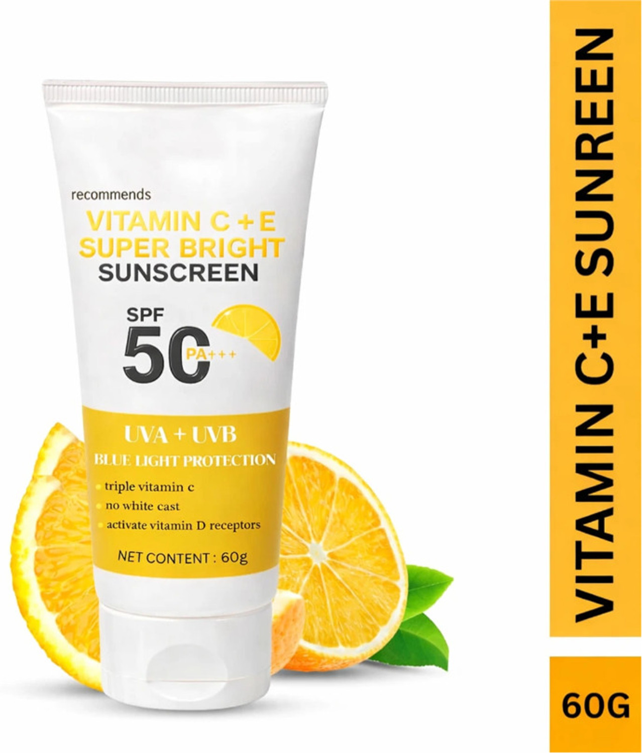 Image of VELLUME PROFESSIONAL Sunscreen - SPF 50 PA+++ Sunscreen - SPF 50 PA+++ Vitamin C + E Super Bright Sunscreen sd50