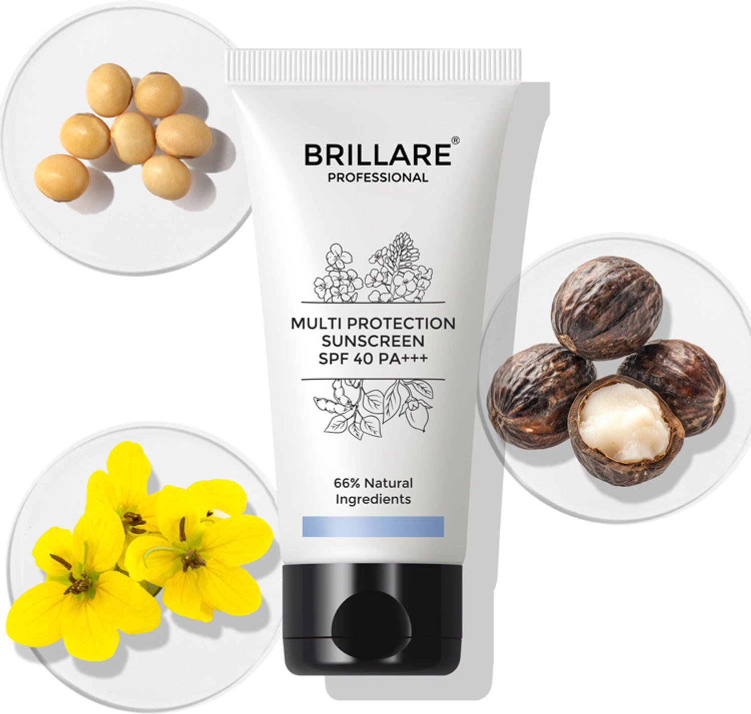 Image of BRILLARE Sunscreen - SPF 40 PA+++ Multi-Protection Sunscreen SPF 40 | Protection from UVA /UVB rays & Blue Light emitted from digital device | Susncreen