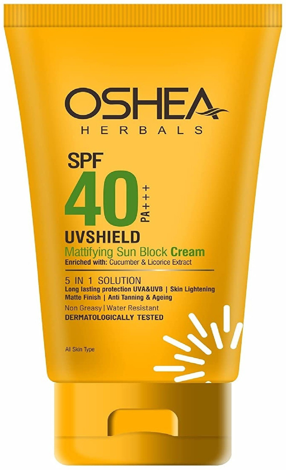 Image of Oshea Herbal Sunscreen - SPF 50 UVSHIELD CUCUMBER SUN BLOCK SPF 40 PK OF 1