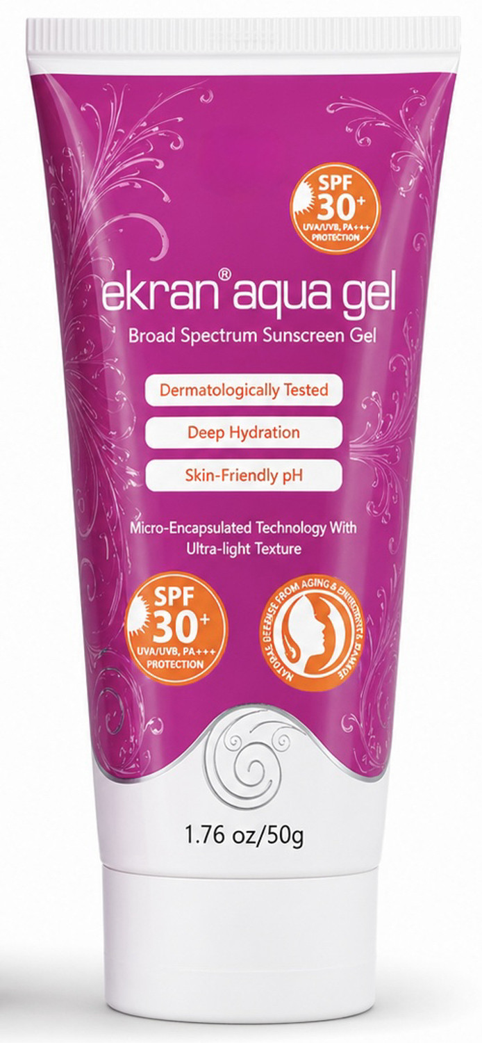 Image of Ekran Aqua Sunscreen - SPF 30 PA+++ Daily Protection Sunscreen Gel Non Greasy Lightweight Hydrating Formula (50 g)