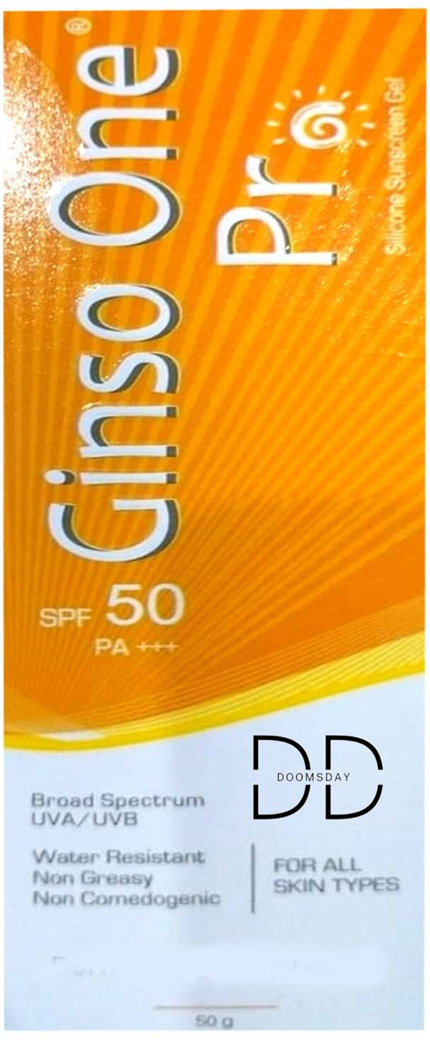 Image of DOOMSDAY Sunscreen - SPF 50 PA+++ GINSO ONE PRO SUNSCREEN FOR COMPLETE HIGH PROTECTION SUN RAYS PACK OF-50g x 1