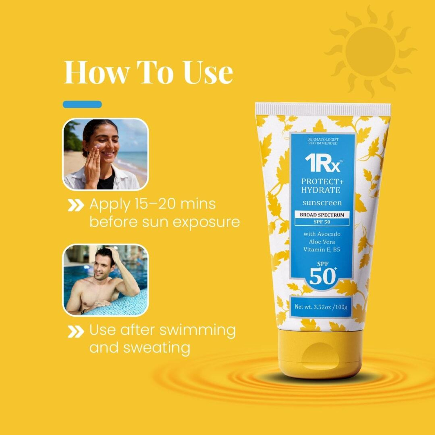 Image of ZEE LAB Sunscreen - SPF 50+ Broad-Spectrum UVA /UVB Protection, Prevents Sunburn, Tanning & Premature Ageing