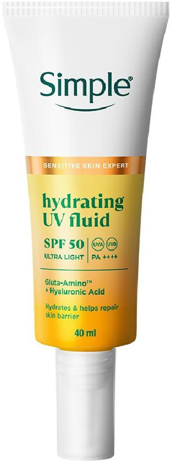 Image of Simple Sunscreen - SPF 50 PA++++ Hydrating UV Fluid Hyaluronic Acid for dry & sensitive skin