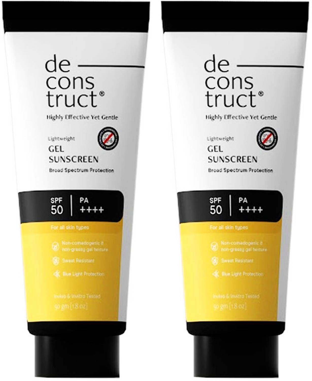 डिकन्स्ट्रक्ट Lightweight Gel Sunscreen SPF 50 PA++++ Pack of 2 - Image 1